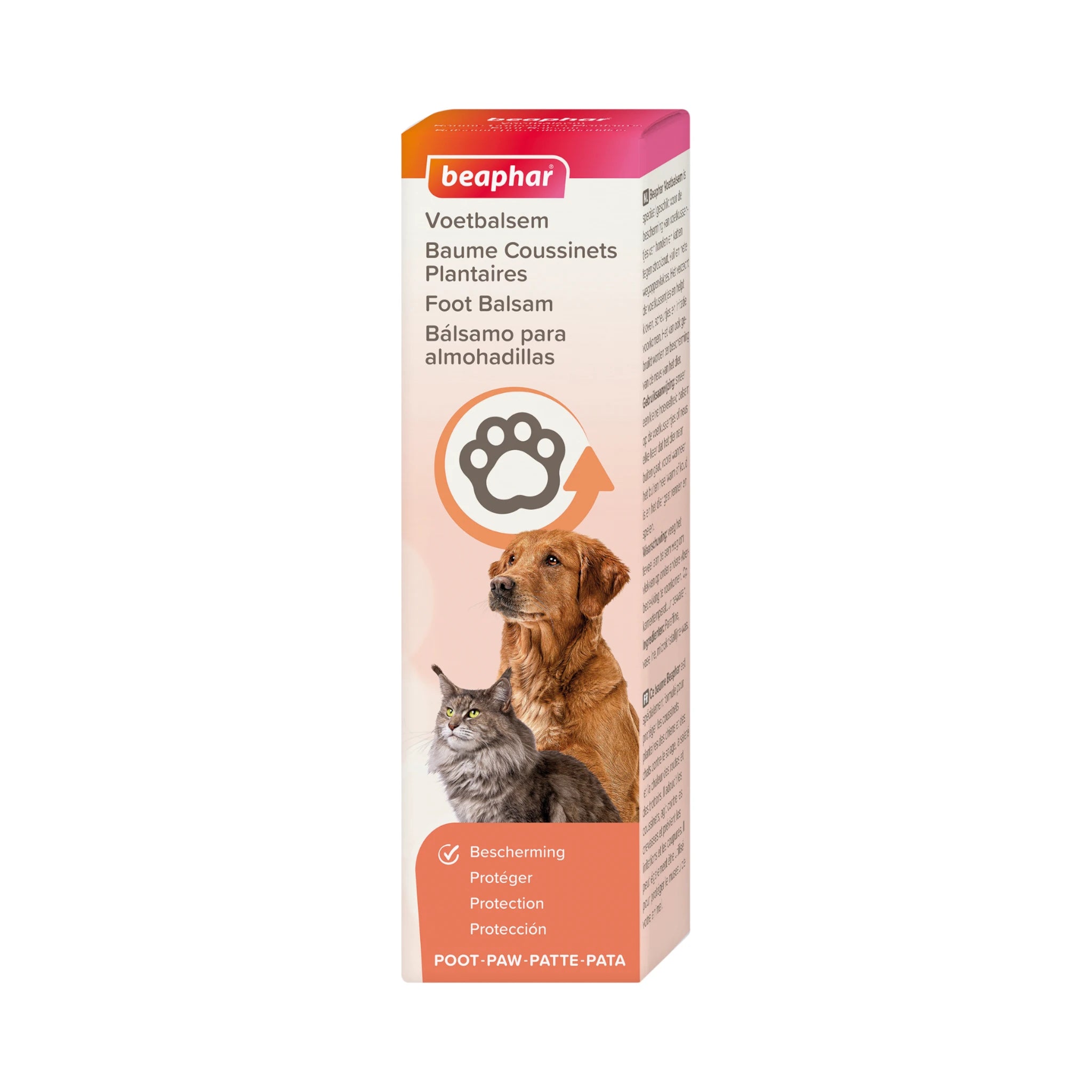 Bálsamo para almohadillas Beaphar Caja del bálsamo Beaphar para almohadillas, 40ml, uso en perros y gatos para proteger del frío, calor y asfalto.