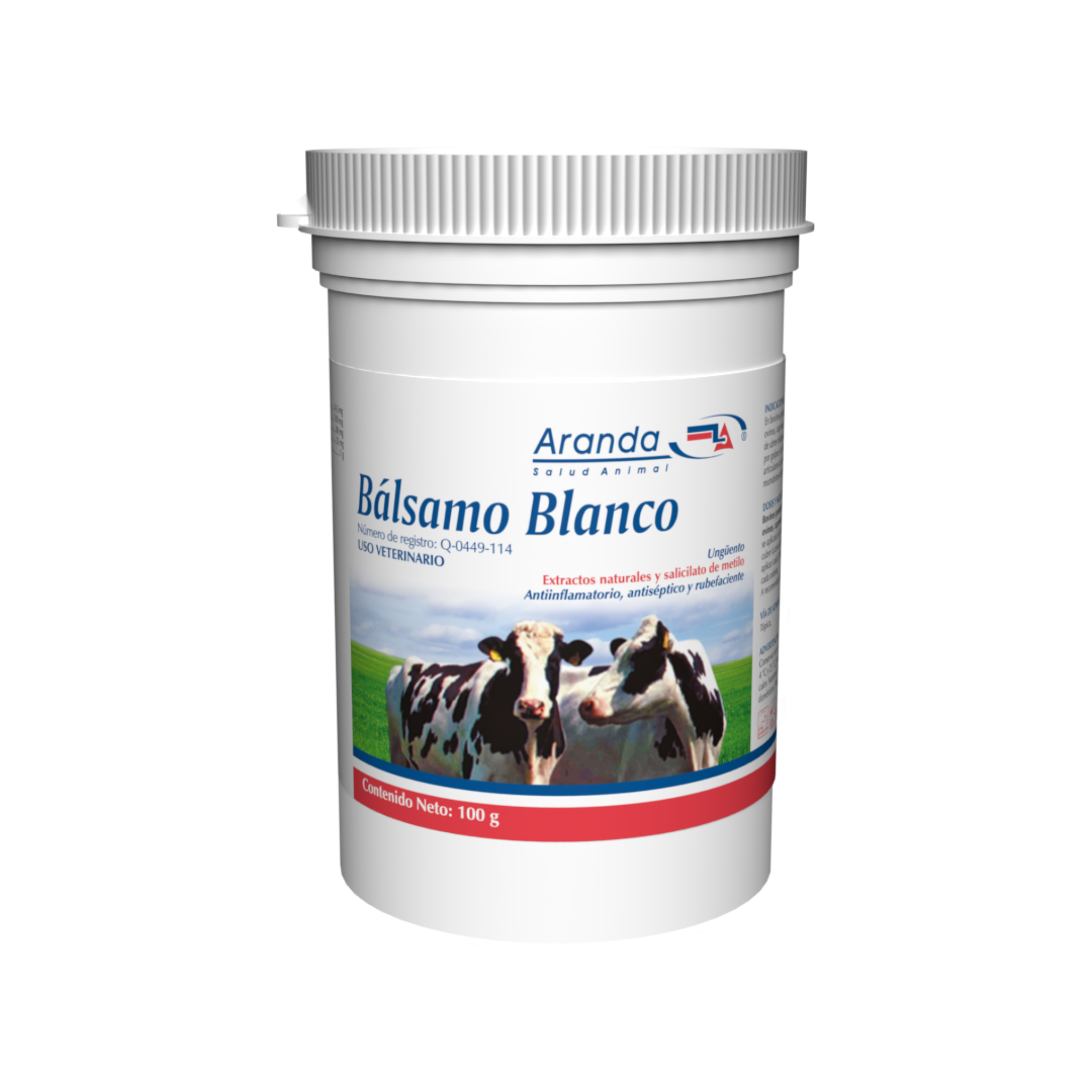 Bálsamo Blanco Bálsamo Blanco 100g para uso veterinario – Alivio de inflamaciones y heridas en animales de granja y domésticos