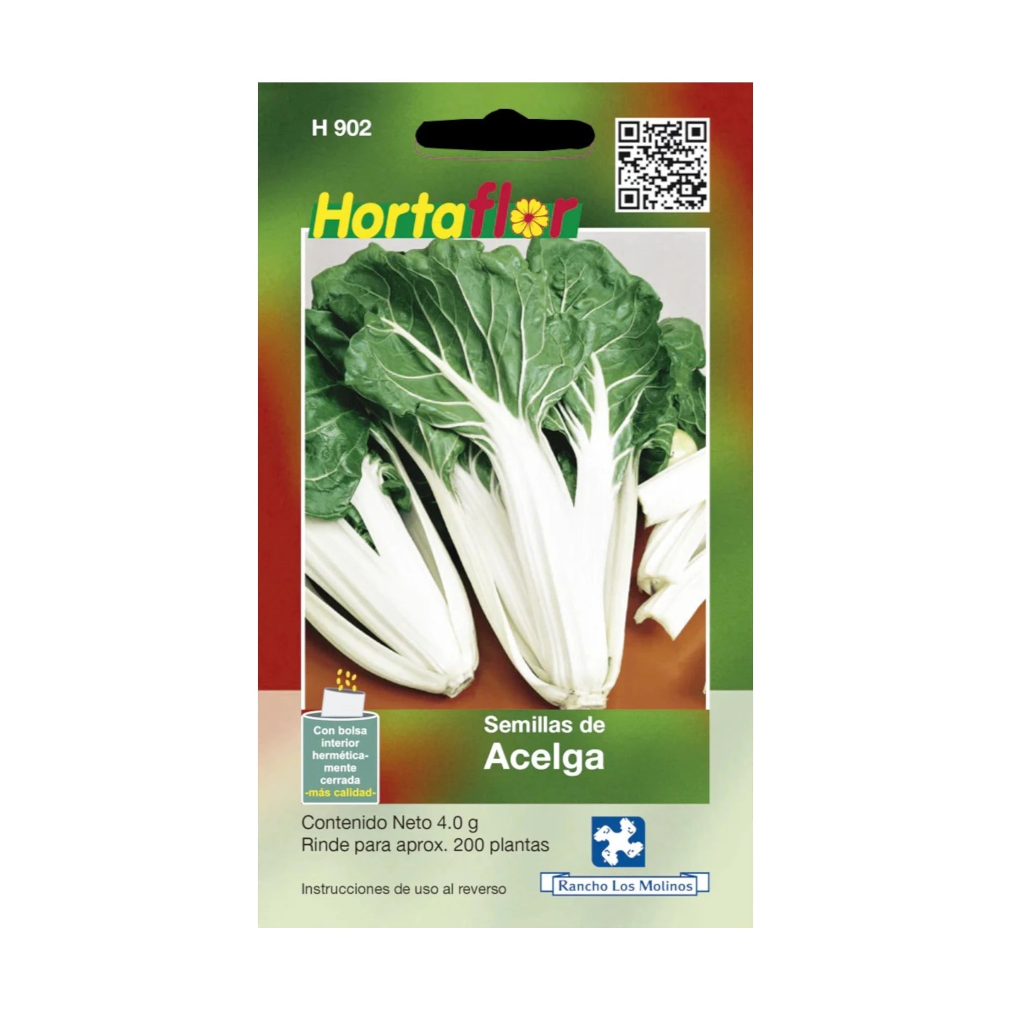 Semillas de Acelga Bolsa de semillas de acelga, perfectas para huertos urbanos o jardinería en casa, ideales para cosechar hojas verdes y nutritivas.