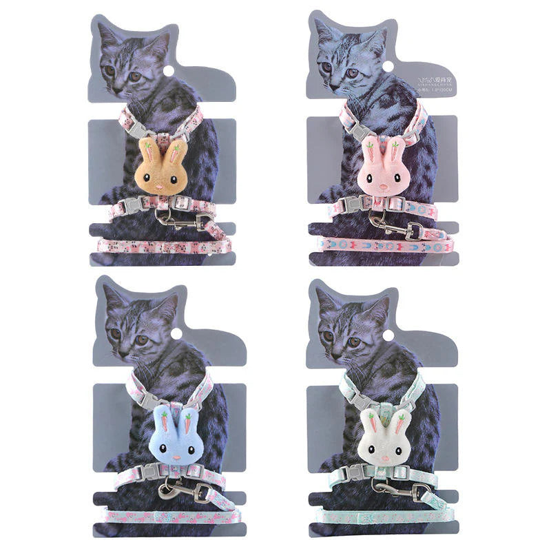 Arnés con  correa con carita de peluche Arnés con  correa con carita de peluche