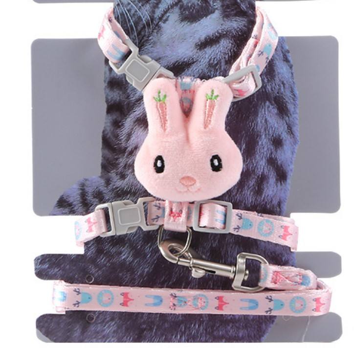 Arnés con  correa con carita de peluche Arnés con  correa con carita de peluche