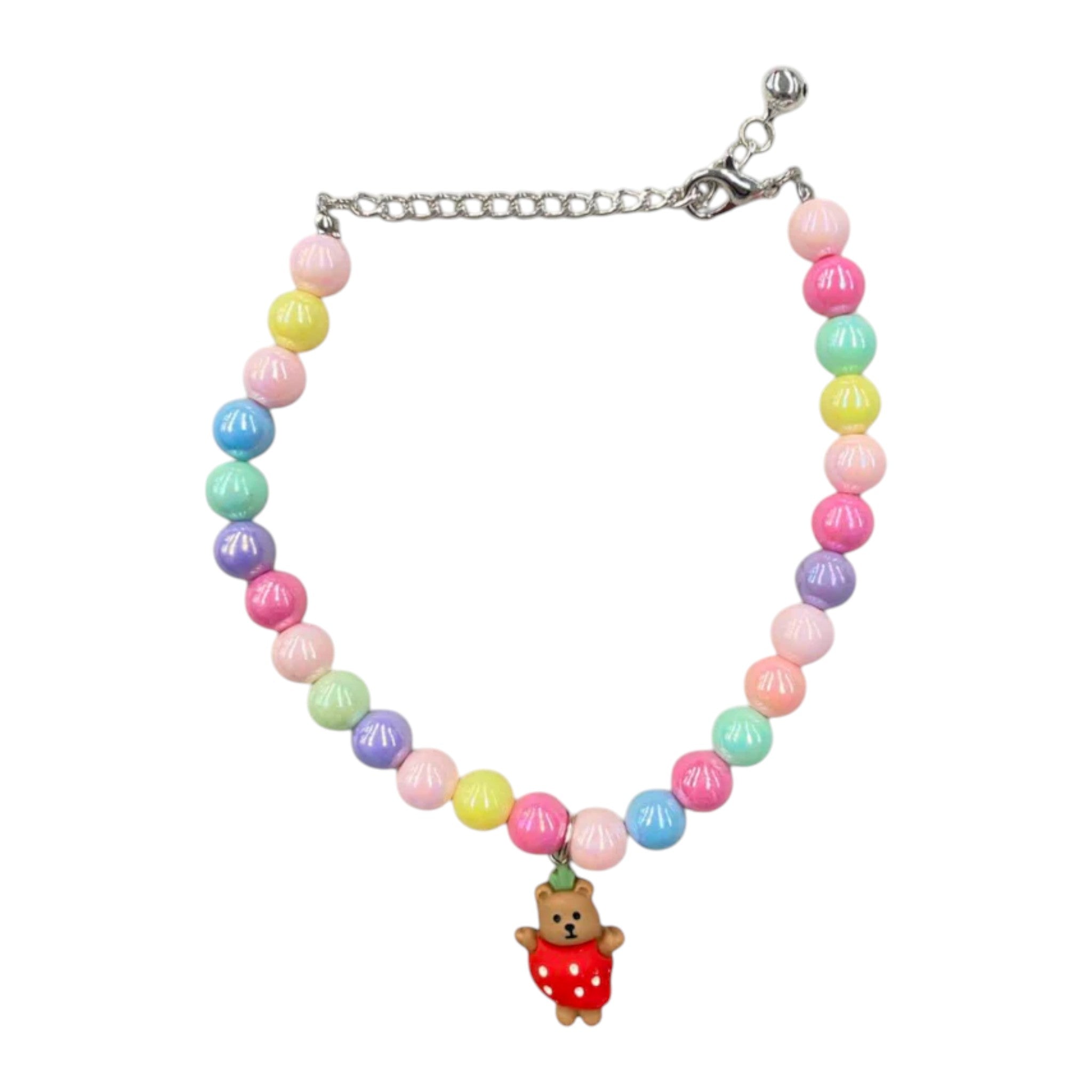 Collar de perlas de colores con dijes Collar de perlas de colores con dijes