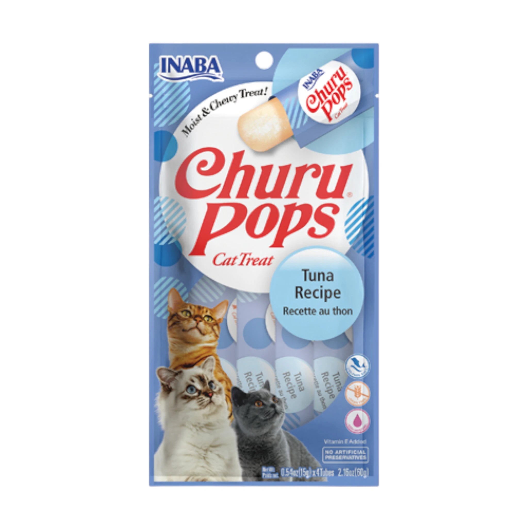 Churu pops de atún Empaque de Churu Pops de Atún con 4 tubos de gelatina para gatos, ideal para hidratarlos y consentirlos con una golosina saludable