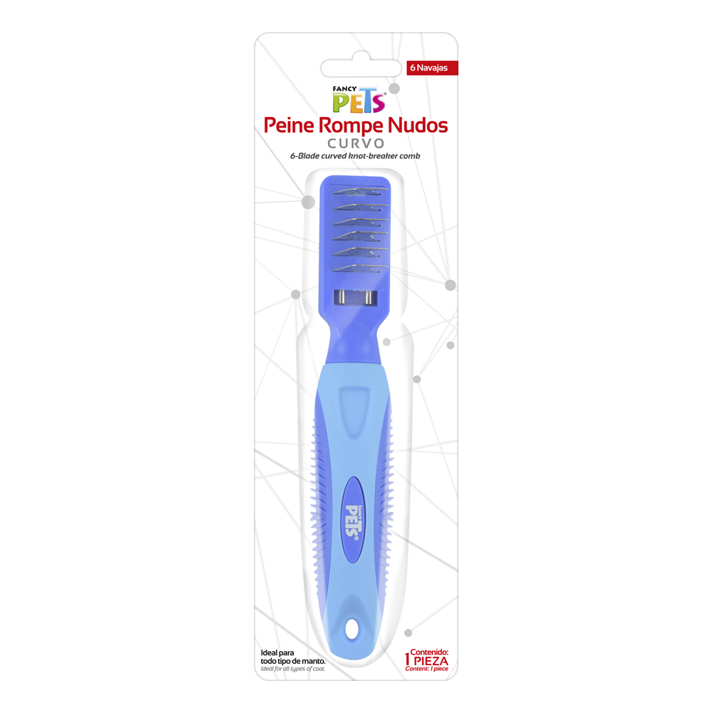 Peine rompe nudos curvo 6 cuchillas Peine rompe nudos curvo 6 cuchillas