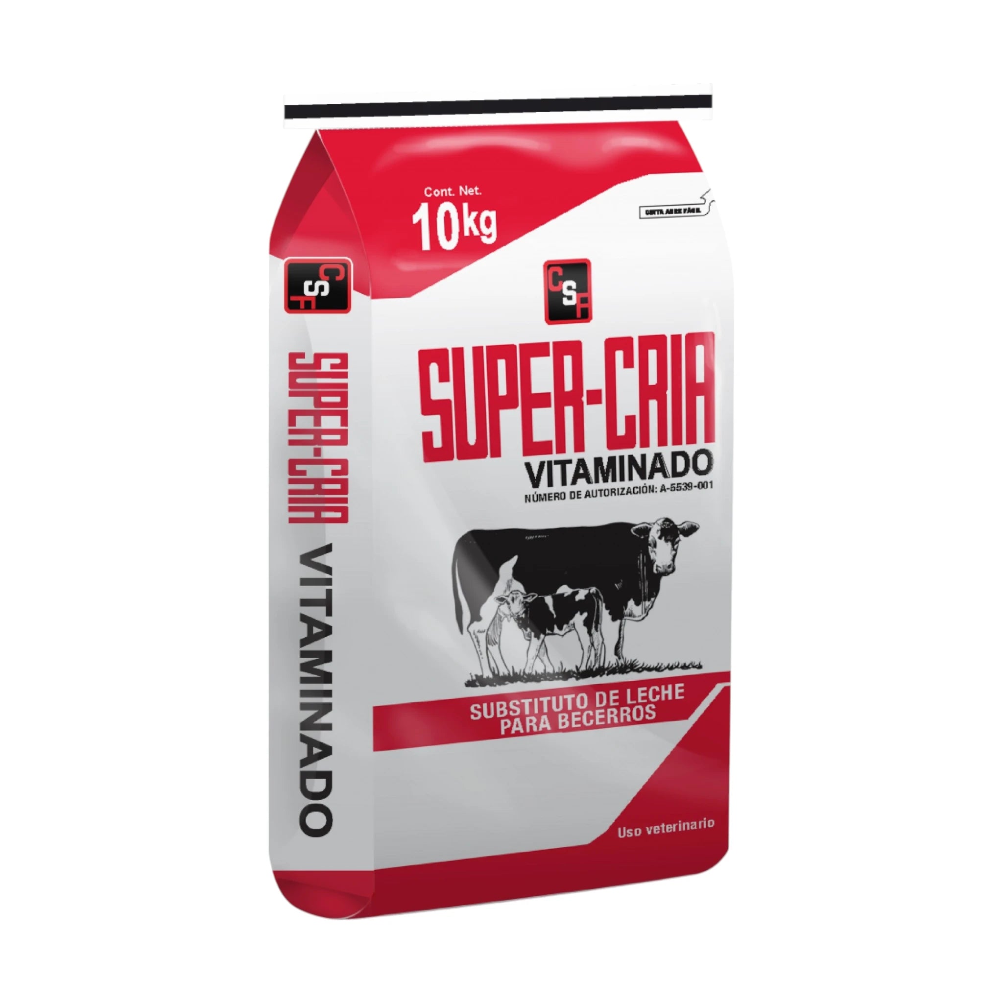Leche Super Cría Empaque de sustituto de leche Super Cría vitaminado para becerros, con análisis garantizado e ingredientes visibles en la etiqueta. Ideal para alimentar crías desde el nacimiento, fortaleciendo su desarrollo y sistema inmune.