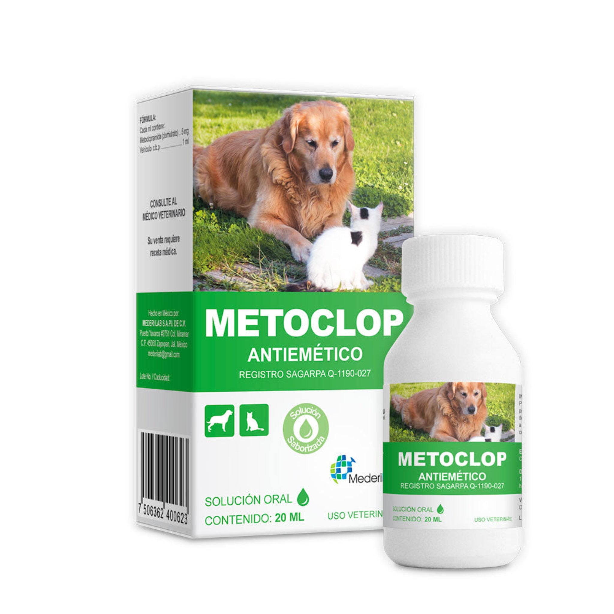 Metoclop Oral Imagen del producto Metoclop para mascotas, usado para aliviar náuseas en perros y gatos