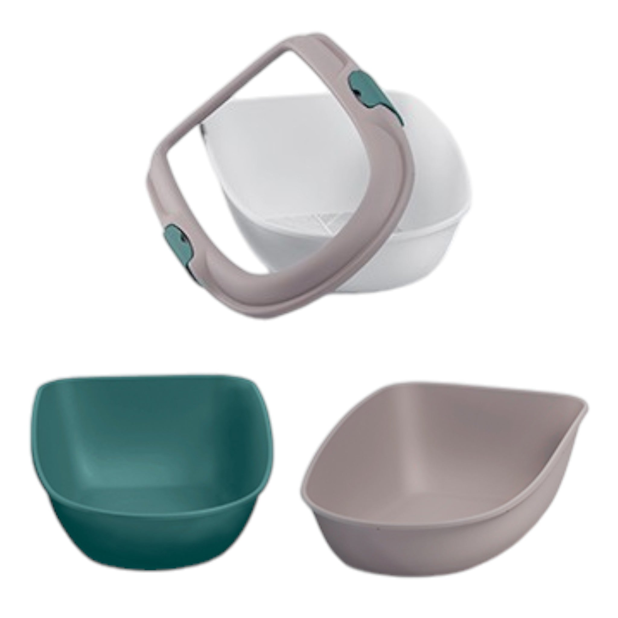 Baño de lujo furba Chic Sistema de limpieza del baño Furba Chic con tamiz, dos bandejas y marco desmontable para gatos