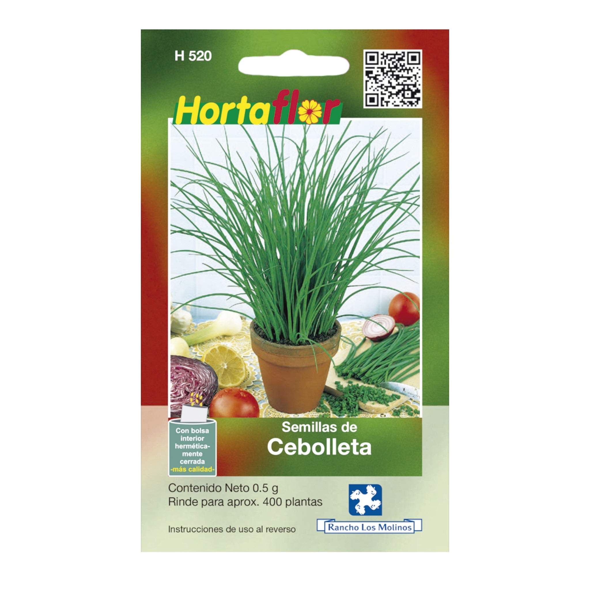 Semillas de cebolleta Imagen del sobre de semillas de cebolleta para huertos caseros