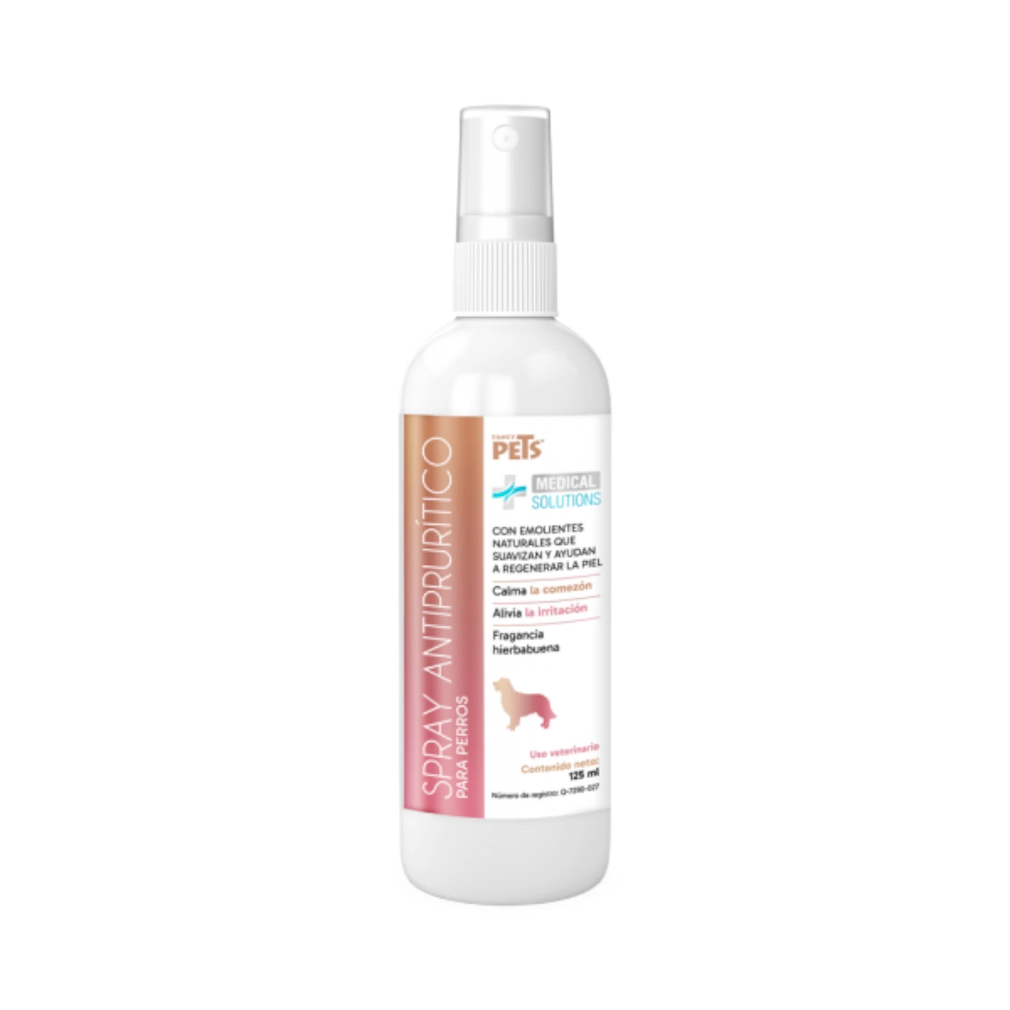 Spray antiprurítico Botella de Spray Antiprurítico para perros, 125 ml, con ingredientes naturales como aloe vera y avena, ideal para calmar irritaciones.