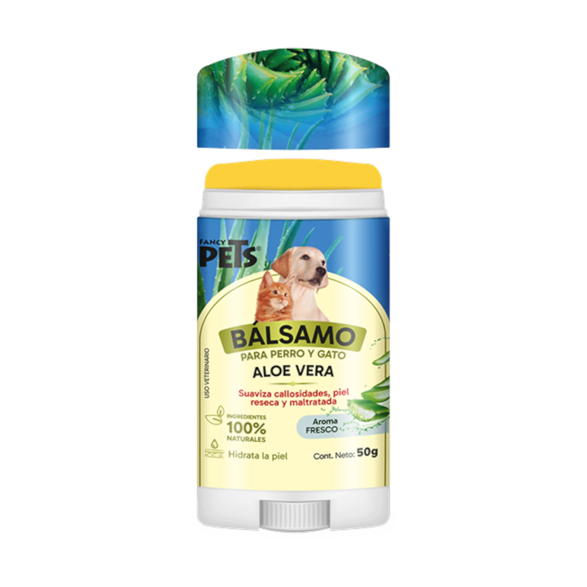 Bálsamo humectante con aloe vera Stick de bálsamo para mascotas con aloe vera, cera de abeja y rosa mosqueta, cuida la piel seca de forma natural.