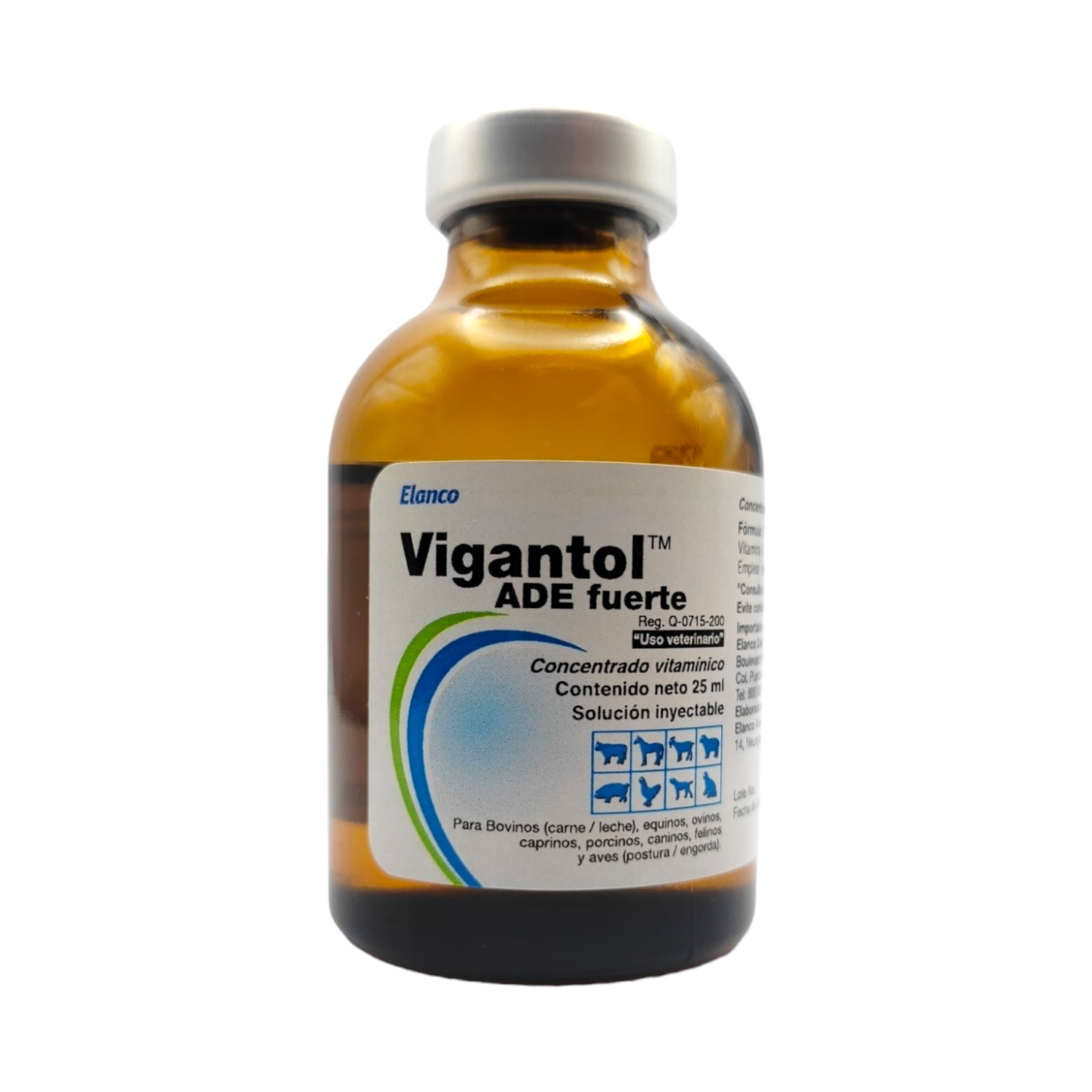 Vigantol ADE Fuerte Botella de 25 ml de Vigantol ADE Fuerte, suplemento vitamínico A, D3 y E para animales.