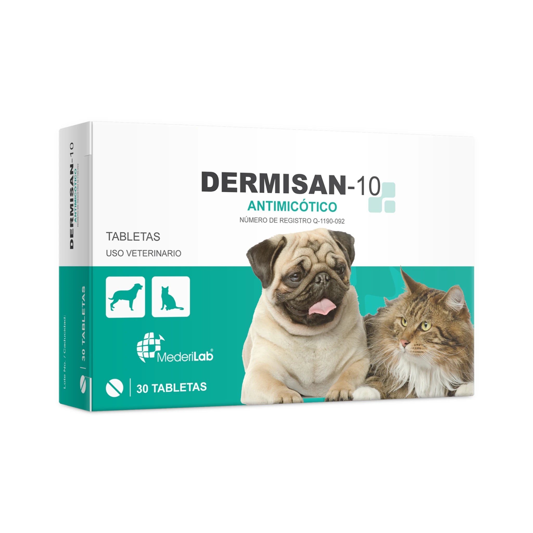 Dermisan-10 Dermisan-30 antimicótico de amplio espectro para piel, oídos y órganos en perros y gatos