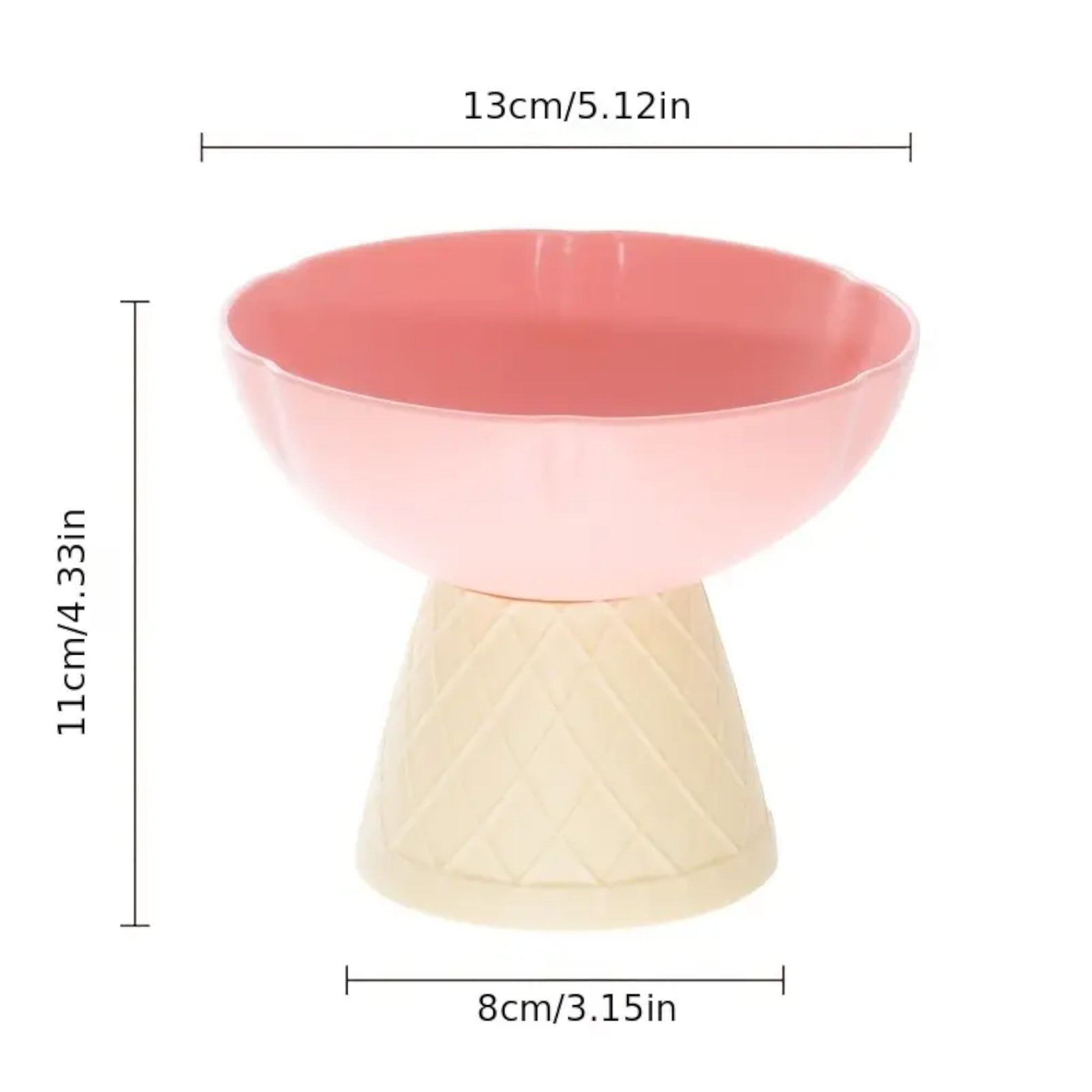 Tazón elevado en forma de helado Tazón elevado en forma de helado