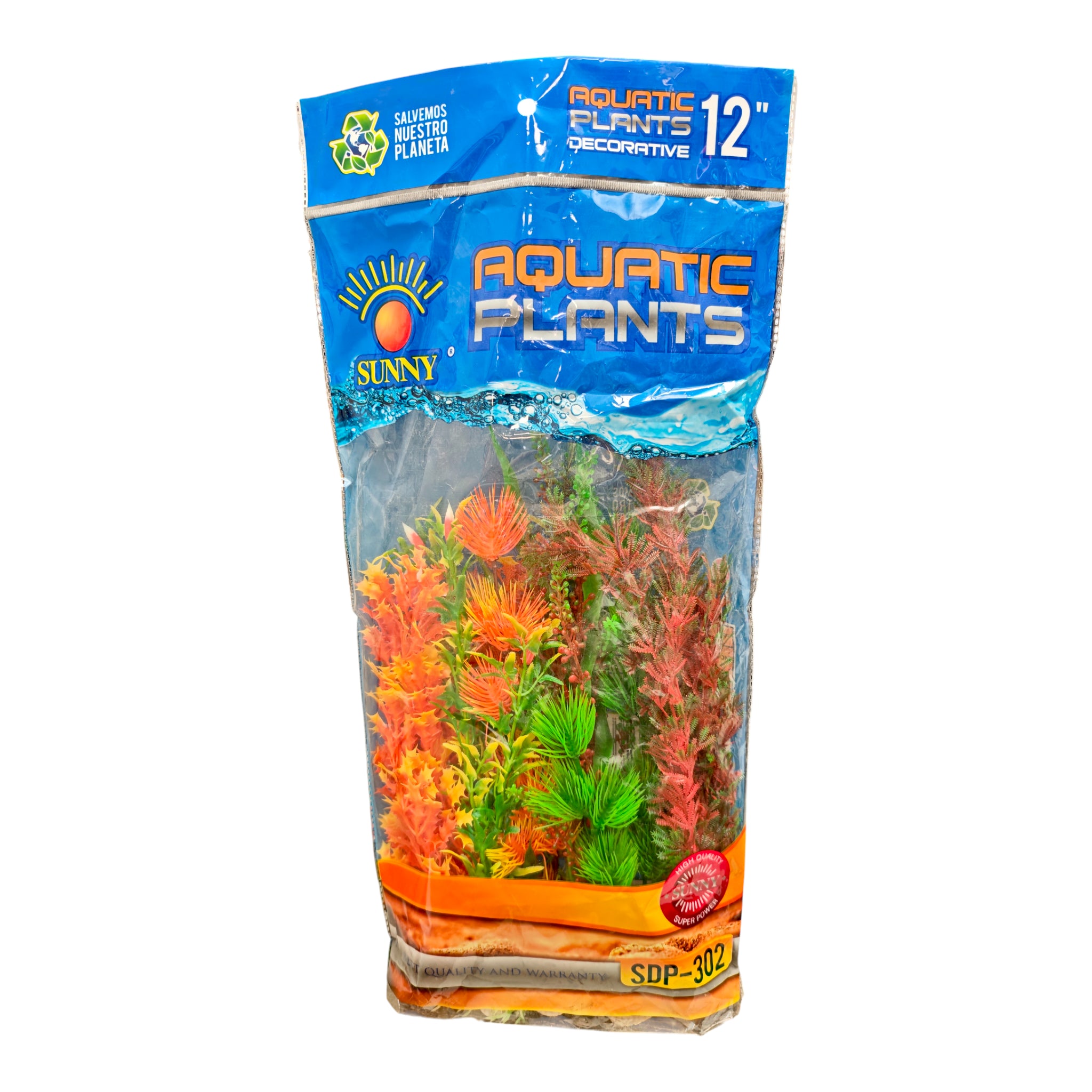 Plantas artificiales decorativas12 empaque Sunny con set de 6 plantas artificiales decorativas para acuario de 12 pulgadas, modelo SDP-302