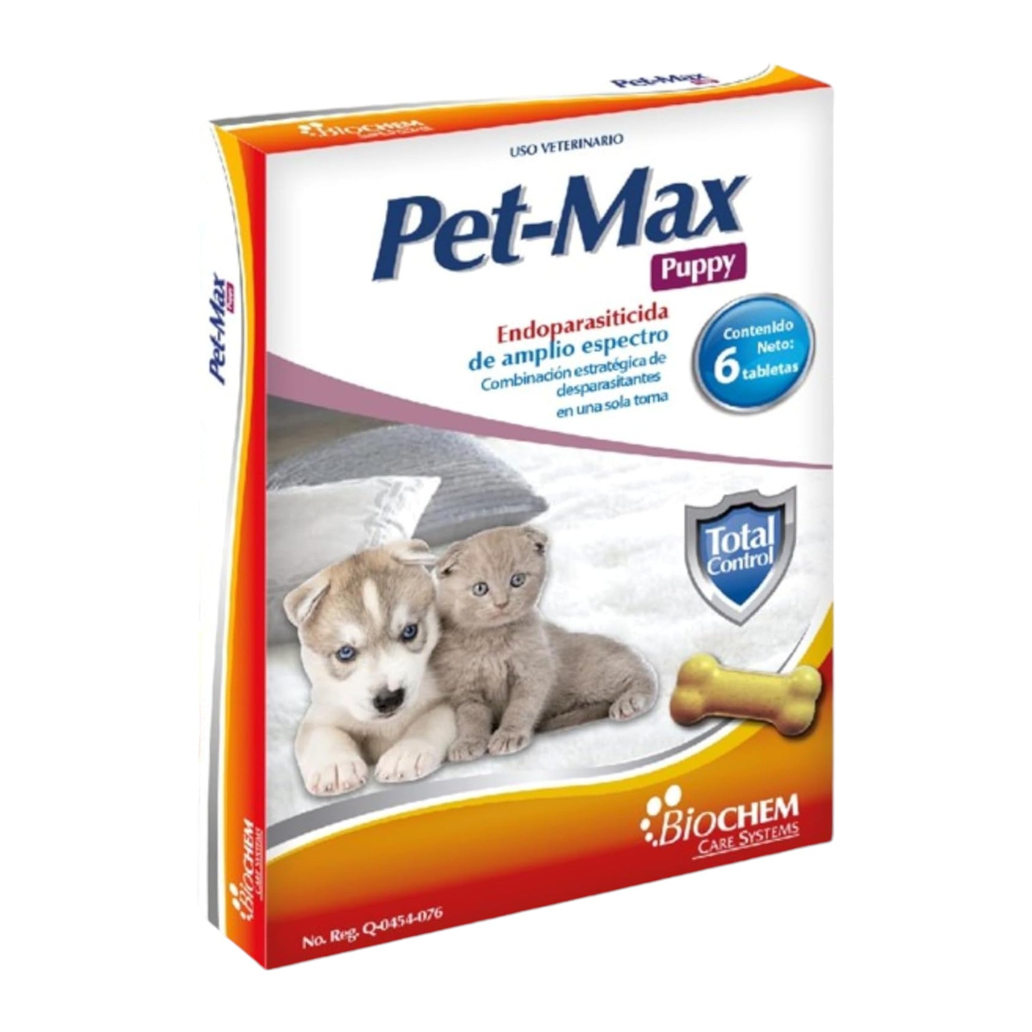 Pet-Max puppy Desparasitante Caja de Pet Max Puppy, desparasitante oral para cachorros y gatitos con ivermectina, albendazol y prazicuantel, blister con 6 tabletas