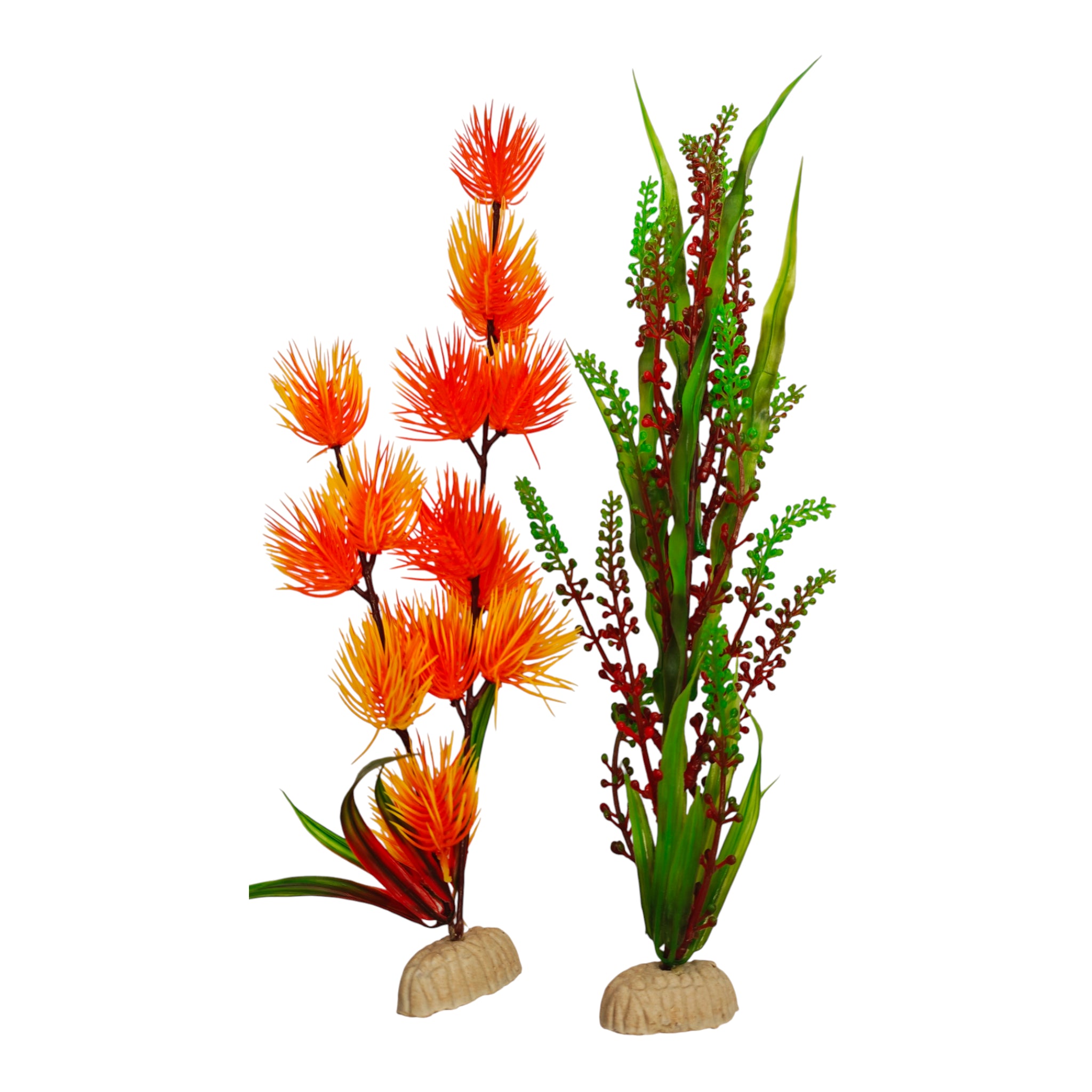 Plantas artificiales decorativas12 plantas artificiales de acuario en tonos naranja y verde de 12 pulgadas, seguras para agua dulce o salada