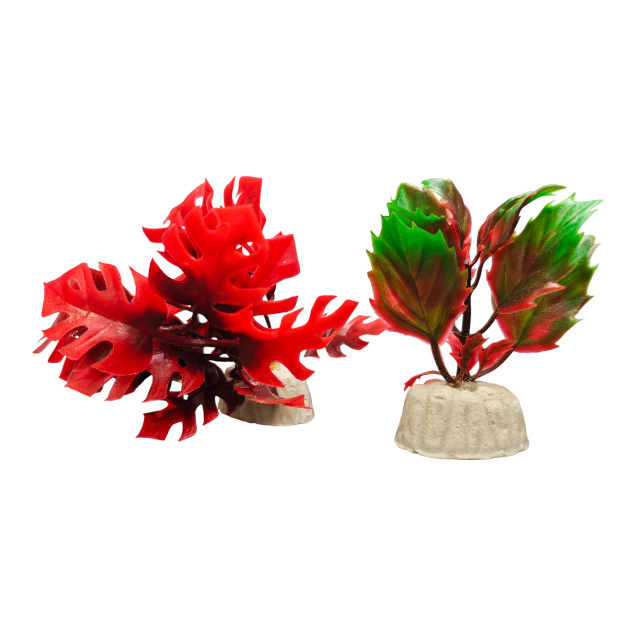 Plantas artificiales decorativas 2 plantas artificiales decorativas para acuario de 2 pulgadas en tonos rojo y verde, seguras para agua dulce o salada