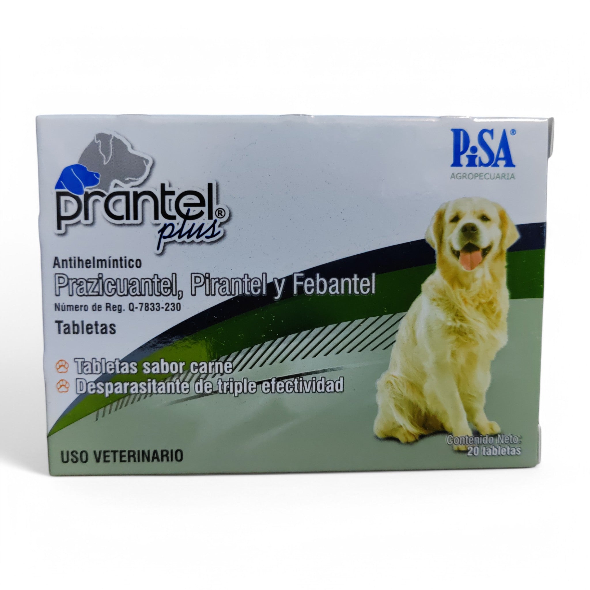 Prantel Plus Caja de Plantel Plus para perros, desparasitante oral con prazicuantel, pirantel y febantel, sabor a carne.