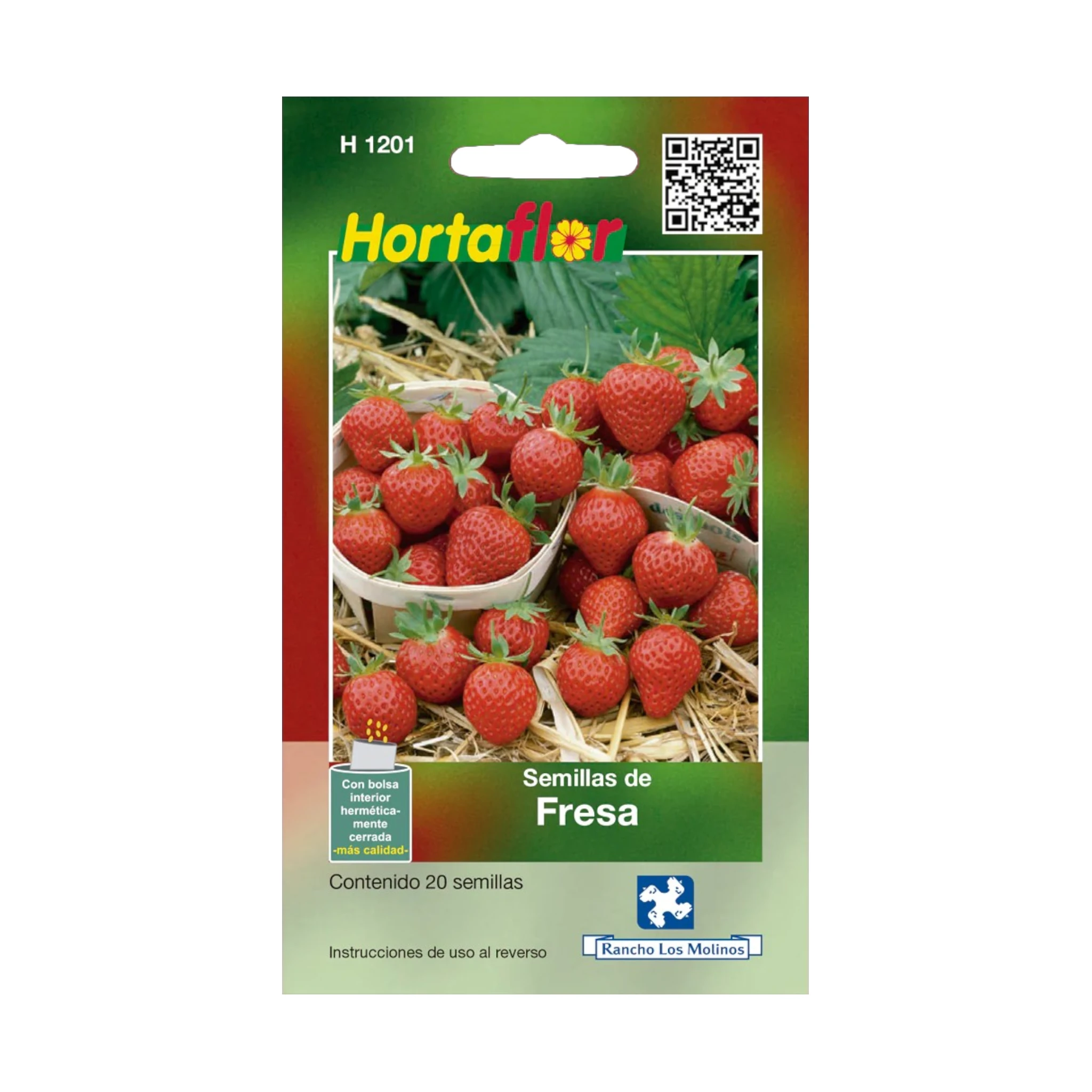 Semillas de Fresa Sobre de semillas de fresa listo para cultivar frutas frescas en casa