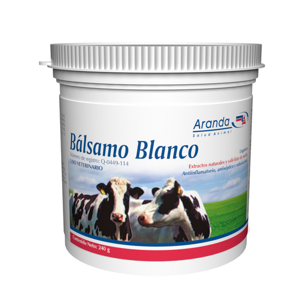 Bálsamo Blanco 240g para animales – Ungüento antiinflamatorio y cicatrizante para bovinos, equinos y mascotas