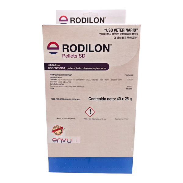 Caja de rodilon pellets con 40 sobres