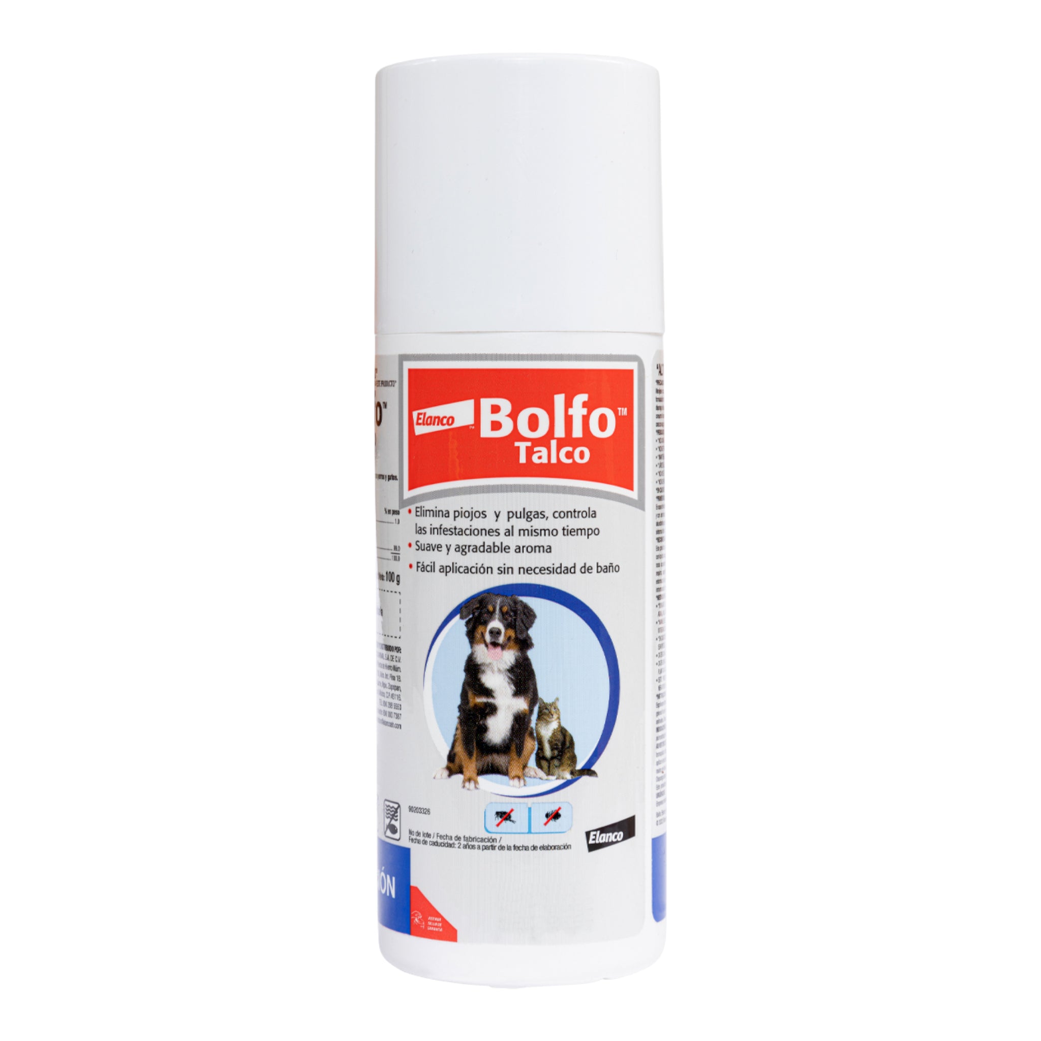 Envase de Bolfo Talco antipulgas para perros y gatos, talco insecticida que elimina pulgas, piojos y garrapatas.