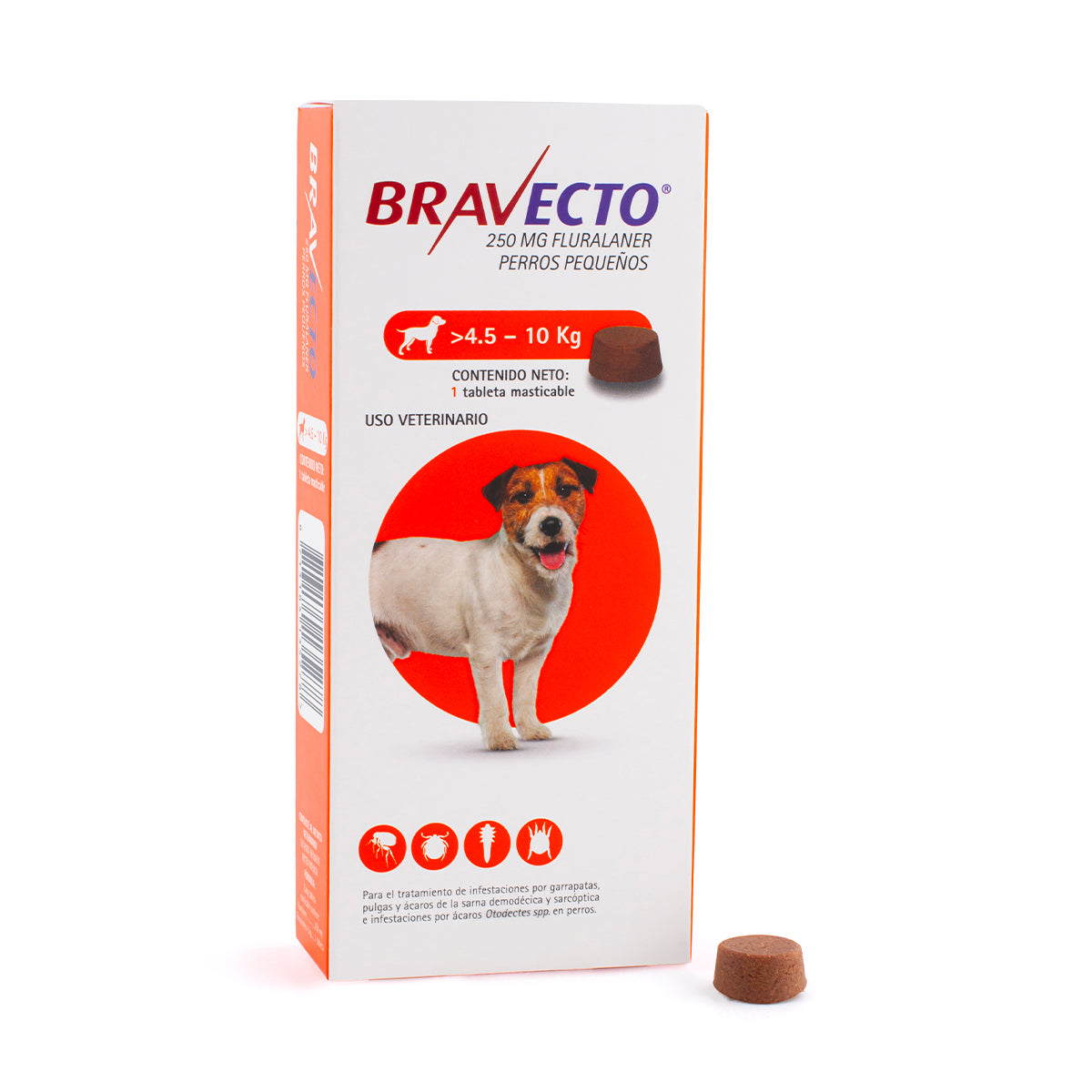 Bravecto 4.5 -10kg antipulgas y garrapatas