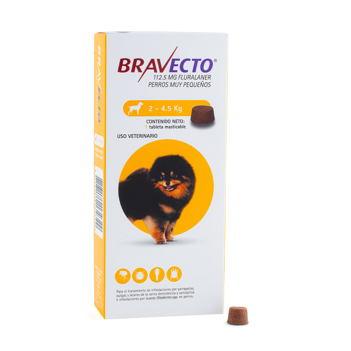 Bravecto  2-4.5Kg antipulgas y garrapatas