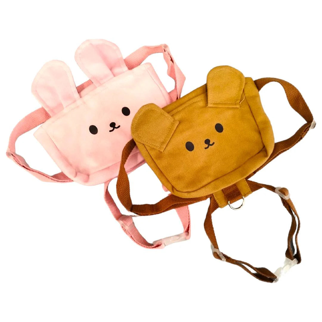 Arnés con mochila de caritas kawaii