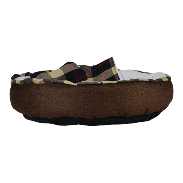 Cama suave para perro o gato con frazada incluida, diseño redondo y acolchado para descanso cómodo