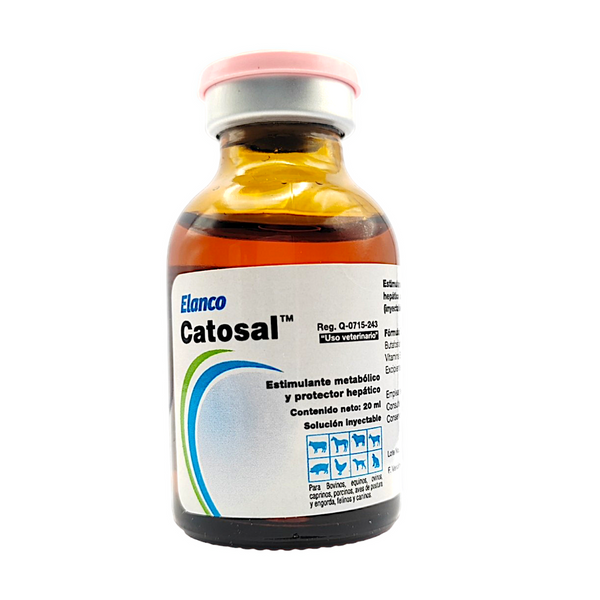 Frasco de 20 ml de Catosal, suplemento con butafosfan y vitamina B12 para animales