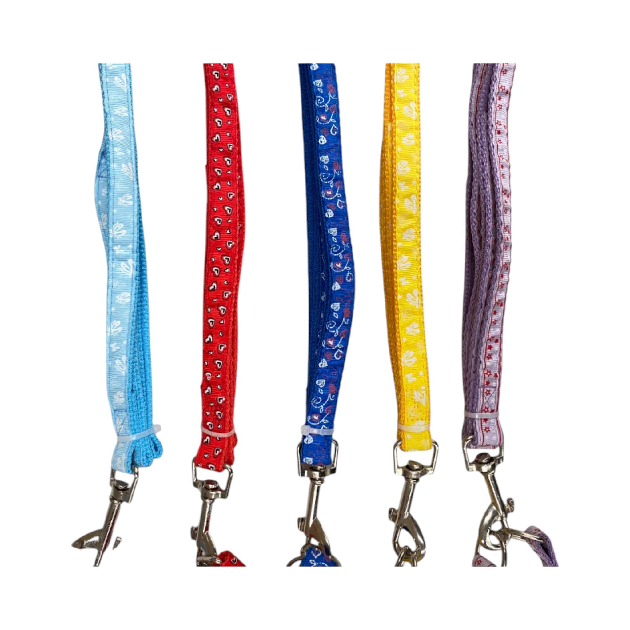 Correas con listón bordado, mostrando los colores y estilo del accesorio para mascota