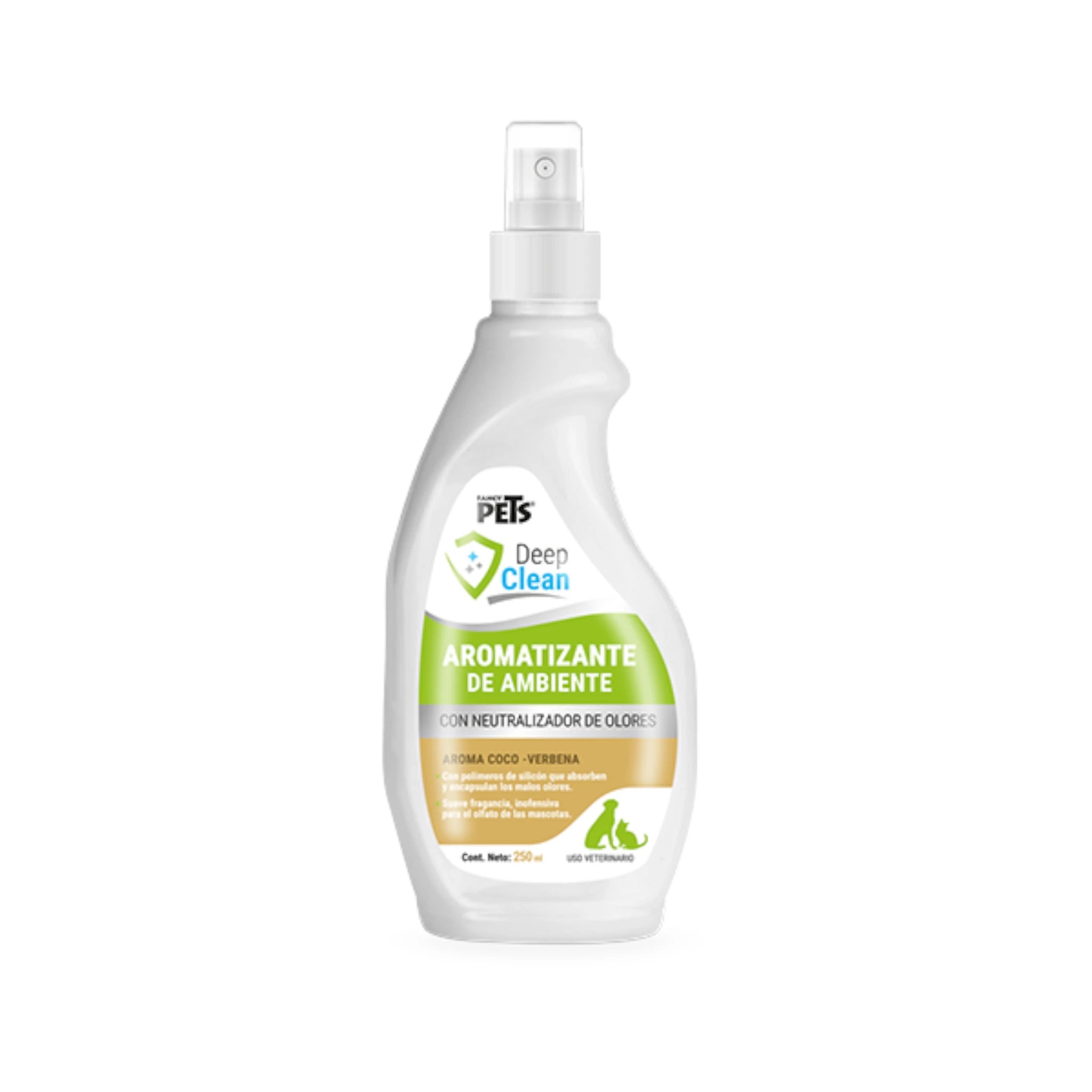 Deep Clean neutralizador de olores con fragancia de coco y verbena, ideal para eliminar olores de perros y gatos