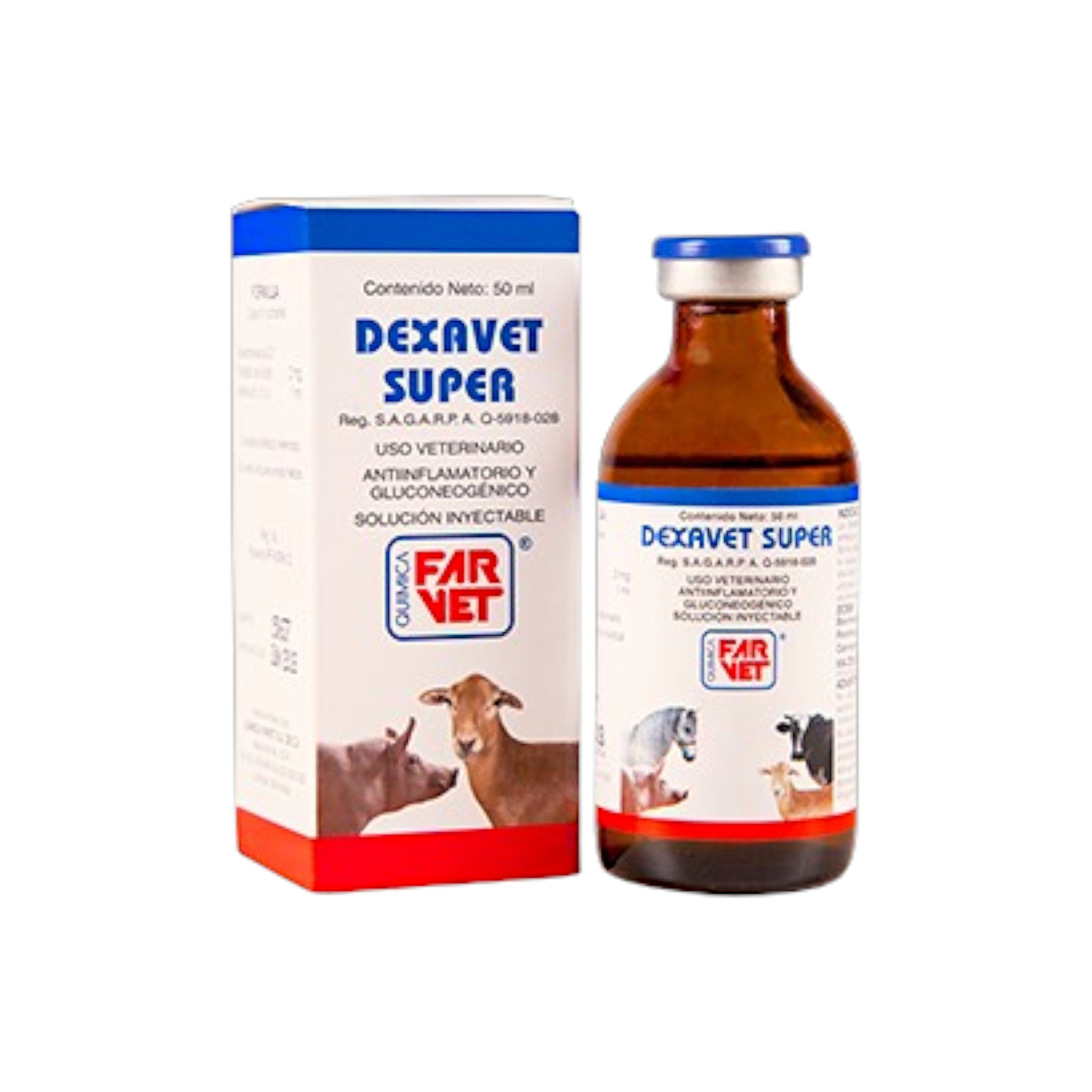 Dexavet Super solución inyectable de 10ml, utilizado como antiinflamatorio y antialérgico en animales