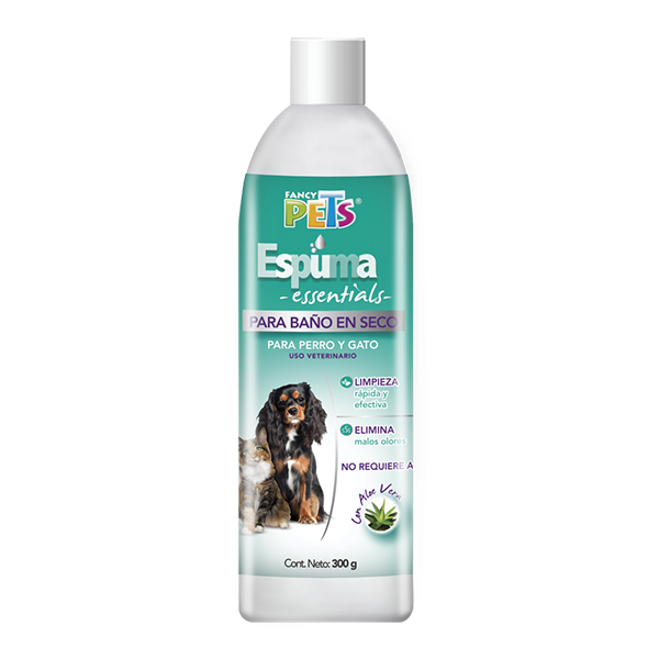 Espuma para baño en seco para perros y gatos