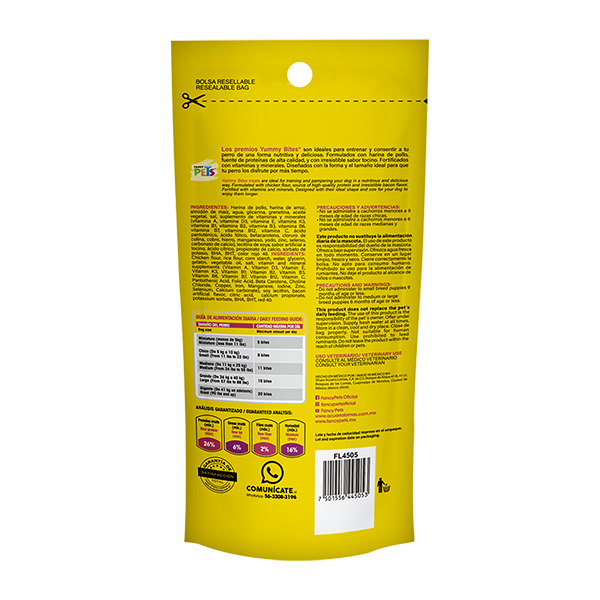 Yummy bites, premios sabor pollo con tocino