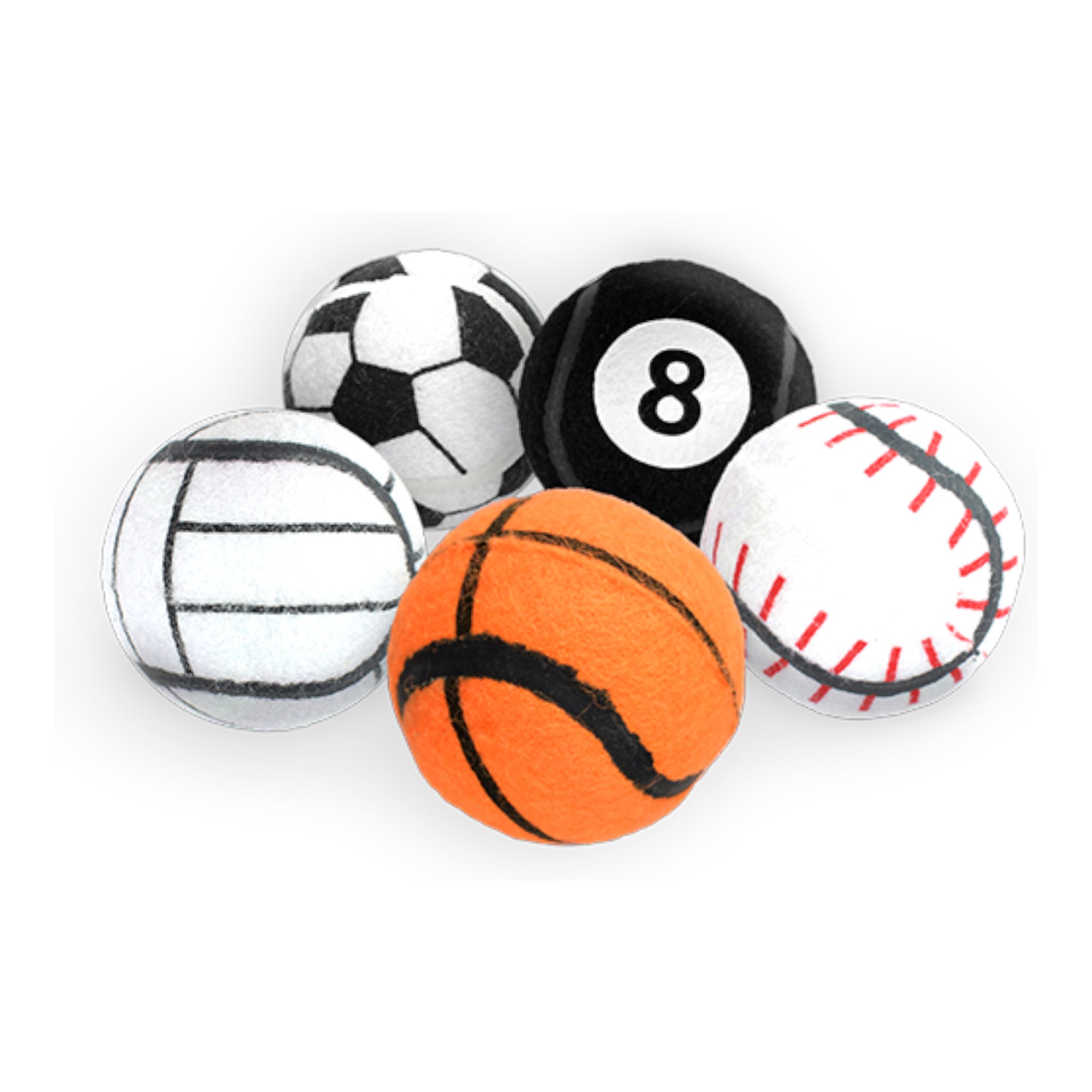 Set de pelotas deportivas para perro con sonido