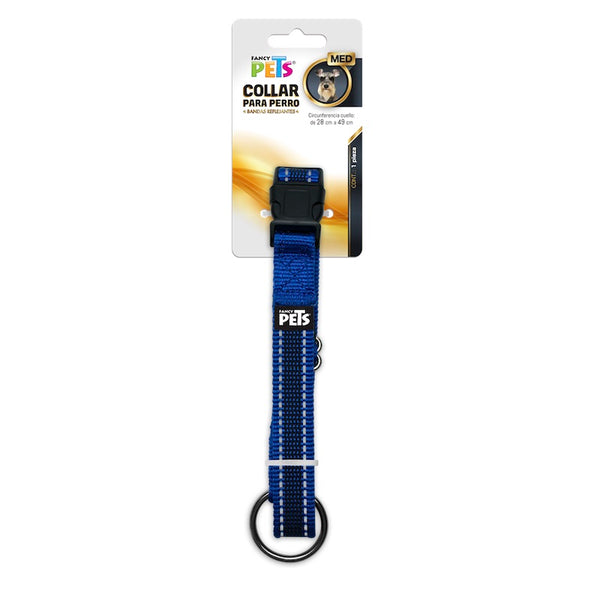 Collar ajustable Azul ultra grip con bandas reflejantes