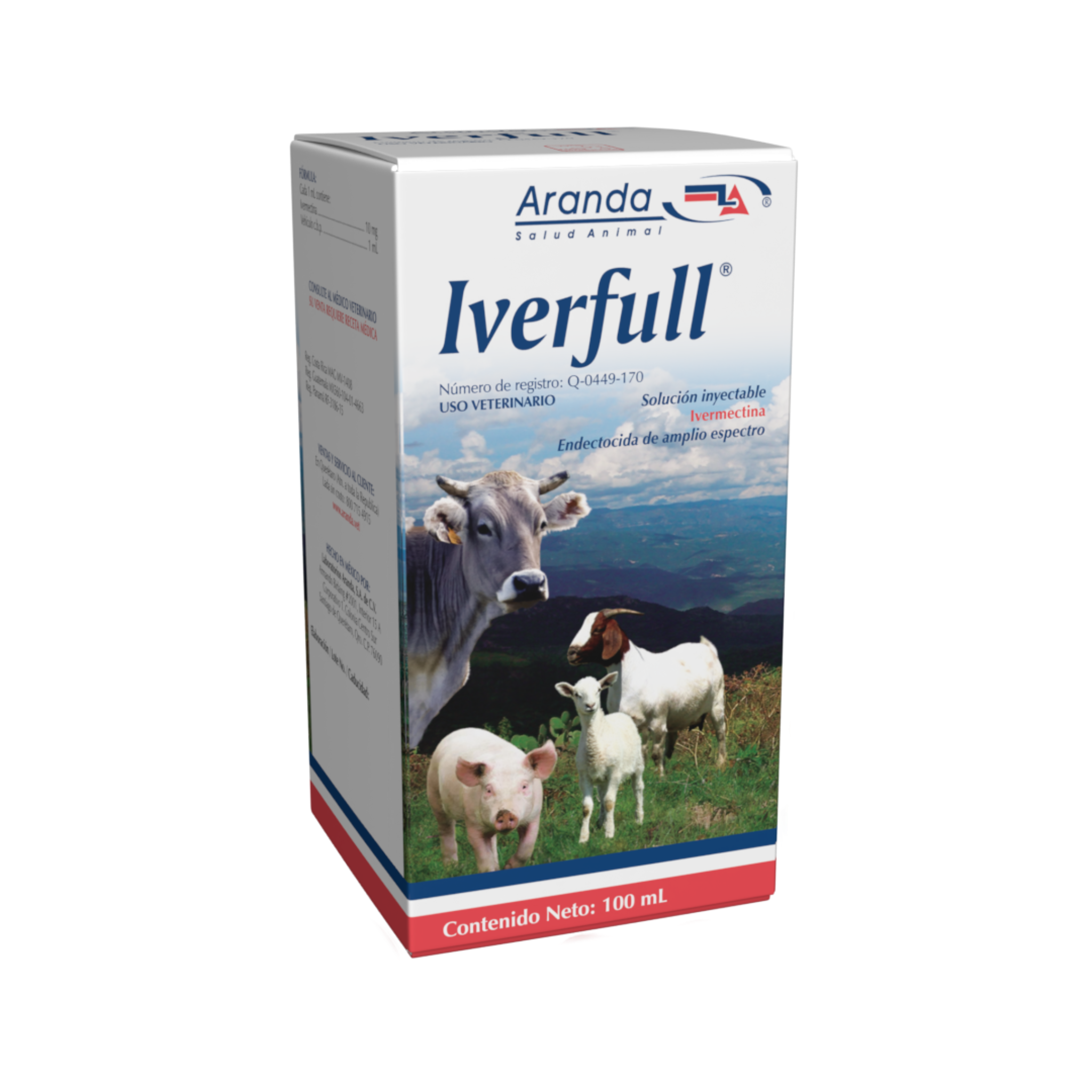 Imagen del producto Iverfull Inyectable, desparasitante para ganado con ivermectina al 1% para controlar parásitos internos y externos