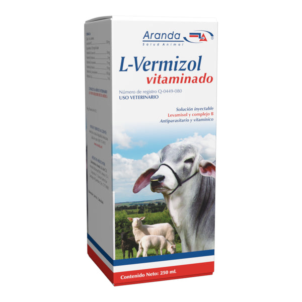 L-Vermizol Vitaminado 250 ml, tratamiento contra parásitos internos y suplemento vitamínico