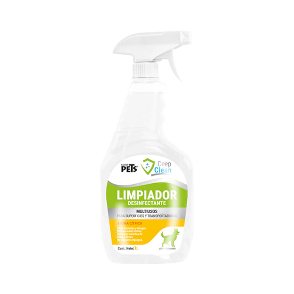 Envase con atomizador de Deep Clean, aromatizante para perros y gatos.