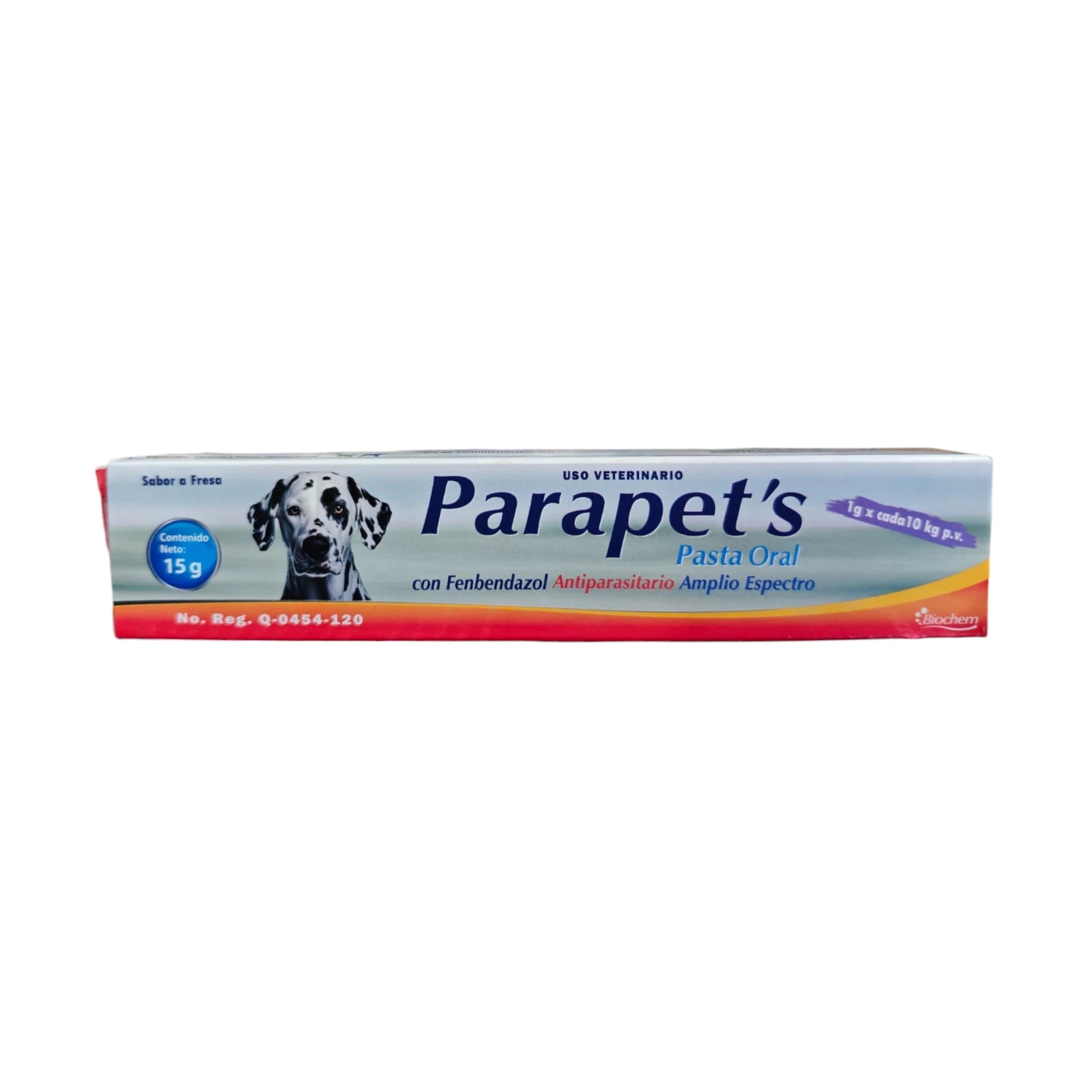 Caja de Parapets Pasta Desparasitante para perros y gatos, con fenbendazol oral sabor fresa para tratamiento de parásitos internos