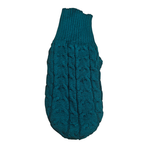 Parte trasera de suéter trenzado con borrega para perros y gatos
