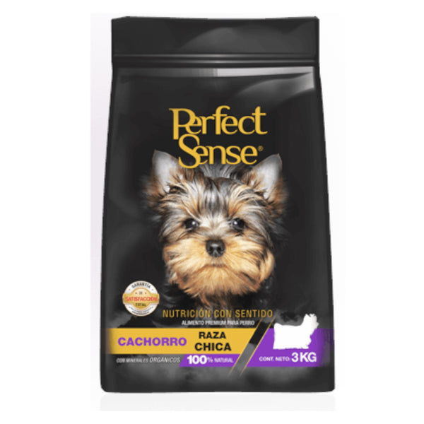 Bolsa de alimento Perfect Sense Cachorro Raza Pequeña con nutrición natural, proteína de pollo y omega 3.