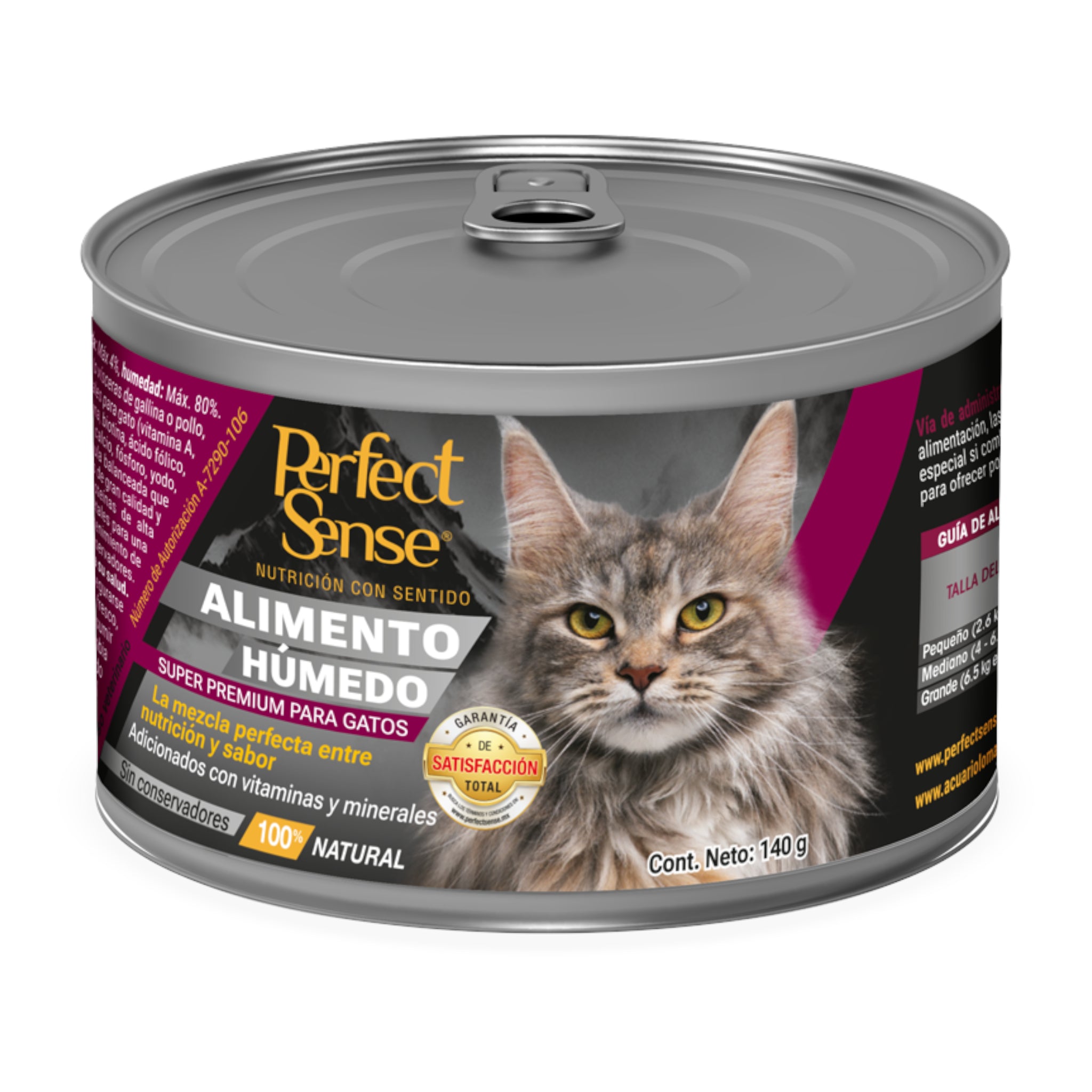 Lata de Perfect Sense alimento húmedo natural para gatos en estofado, receta sin conservadores químicos