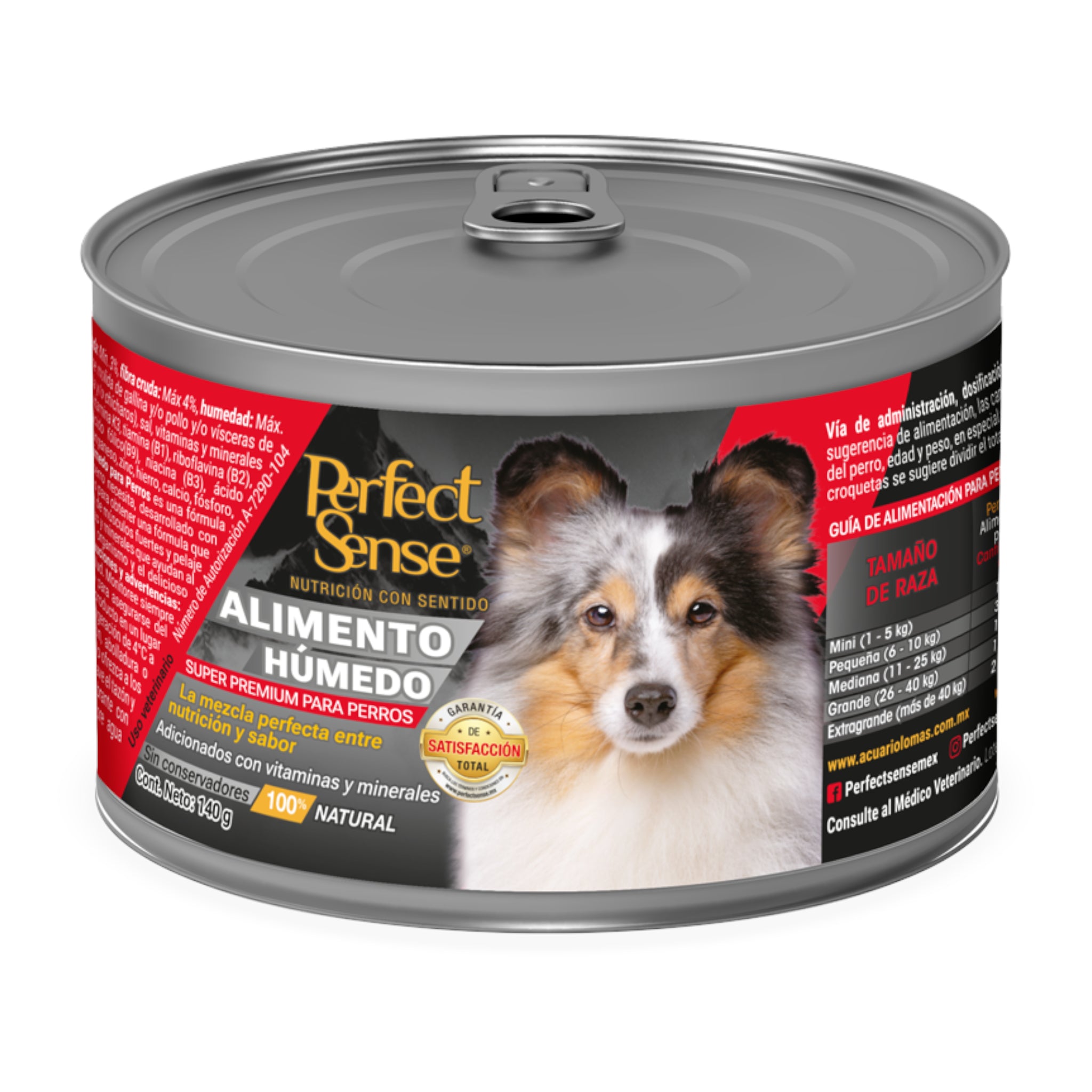 Lata de Perfect Sense alimento húmedo natural para perros con carne y verduras, receta sin conservadores químicos
