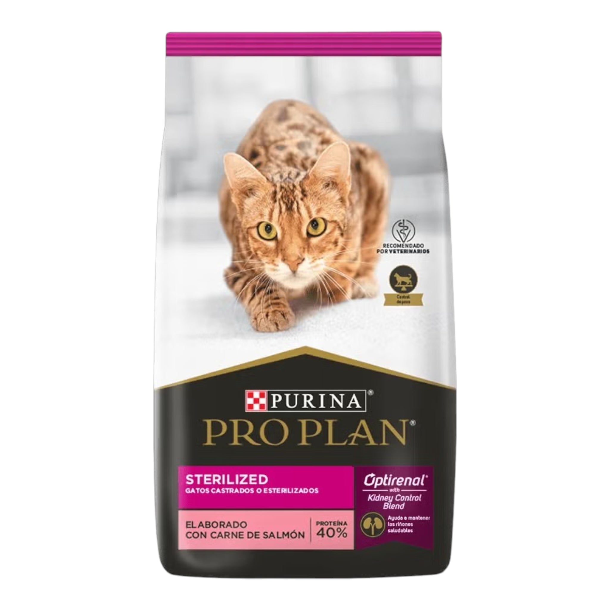 Bolsa de alimento Purina Pro Plan Esterilized sabor salmón de 3 kg para gatos esterilizados.