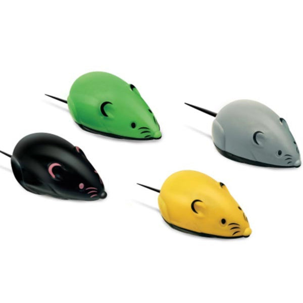 Juguete para gatos con forma de ratón, disponible en verde, amarillo, gris y rojo