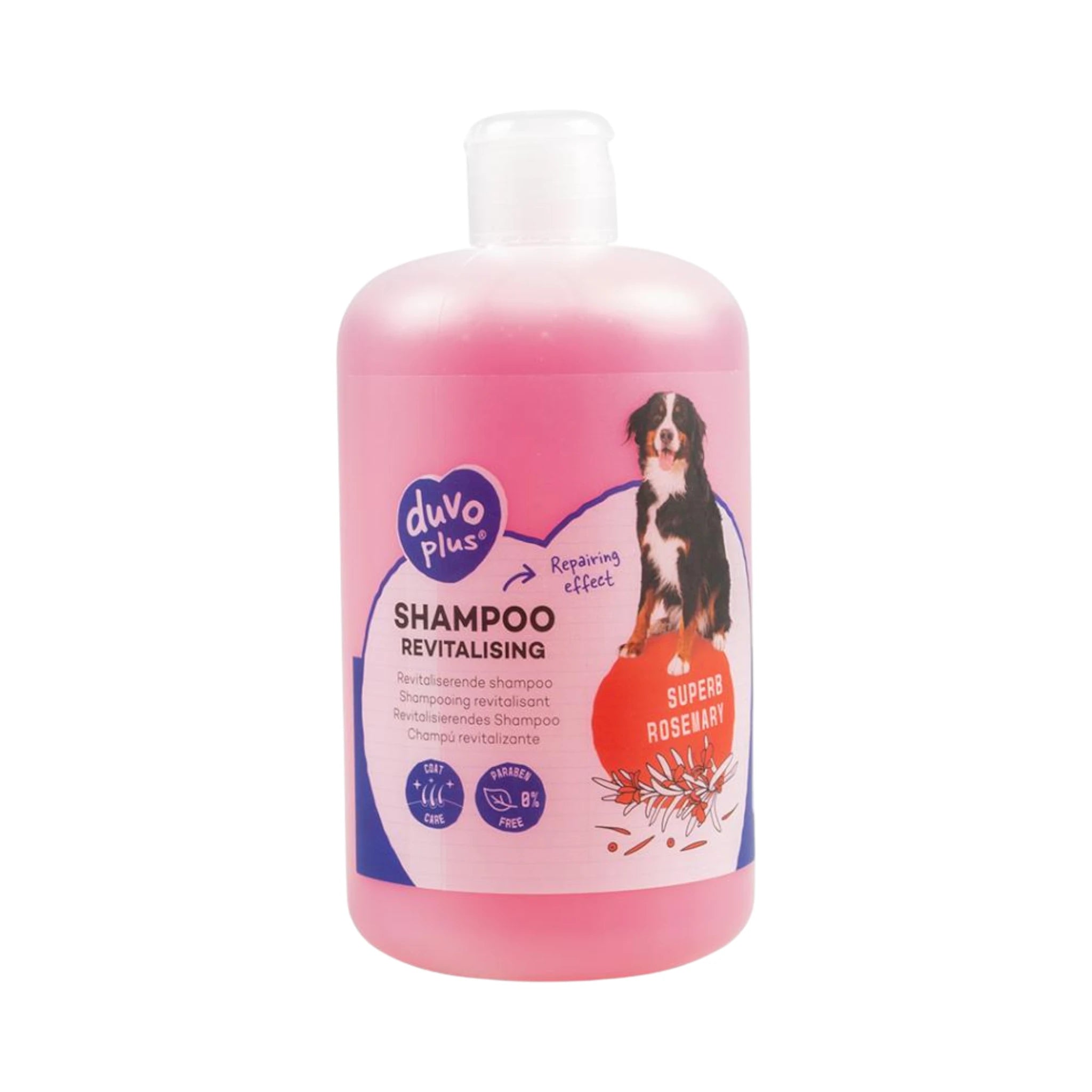 Envase de shampoo revitalizante con efecto suavizante para perros, presentación de 250 ml