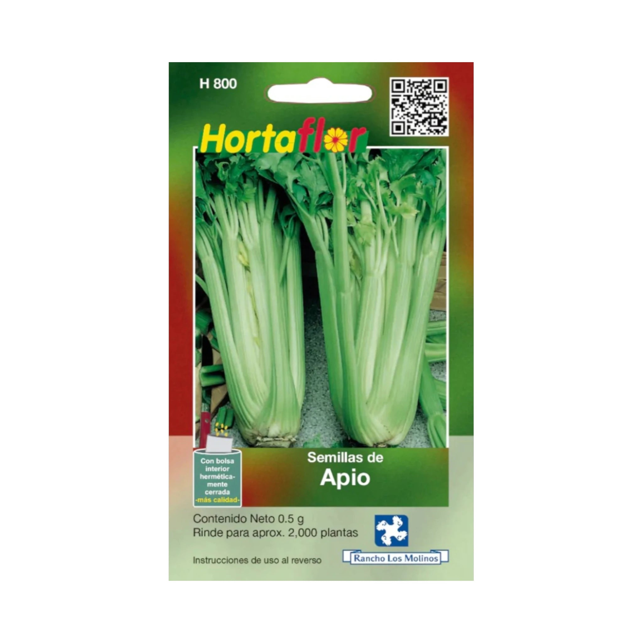 Sobre de semillas de apio ideal para cultivar en huerto casero o jardín, perfectas para preparar caldos, ensaladas y jugos
